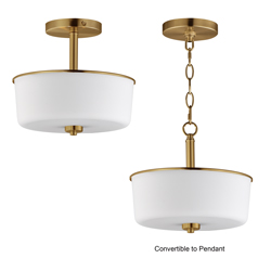 Fuller 2-Light Semi Flush/Pendant Convertible