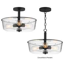 Fuller 3-Light Semi Flush/Pendant Convertible