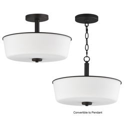 Fuller 3-Light Semi Flush/Pendant Convertible
