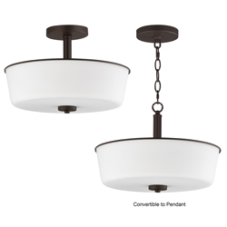 Fuller 3-Light Semi Flush/Pendant Convertible