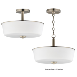 Fuller 3-Light Semi Flush/Pendant Convertible