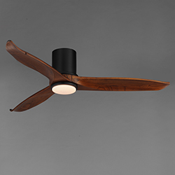 Woodwind 52" Solid Wood Blade Hugger Fan w LED